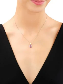 Złote kolczyki i zawieszka z cyrkoniami - komplet