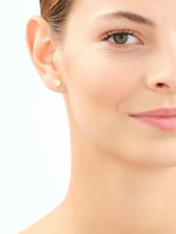 Złote kolczyki i zawieszka z cyrkoniami - komplet