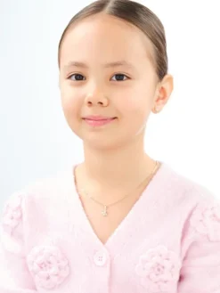 Złote kolczyki i zawieszka z cyrkoniami i emalią - komplet - kwiaty