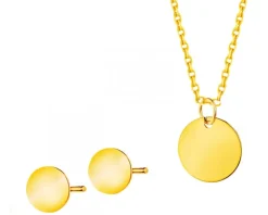 Złote kolczyki i zawieszka - komplet