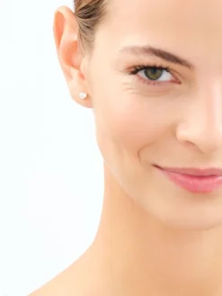 Złote kolczyki i zawieszka z cyrkonią - komplet - serca