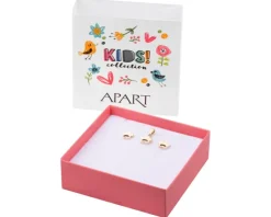 Złote kolczyki i zawieszka - komplet - kwiaty