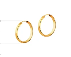 Złote kolczyki szarnir - koła, 20 mm