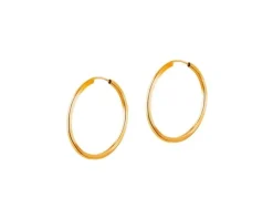 Złote kolczyki szarnir - koła, 25 mm