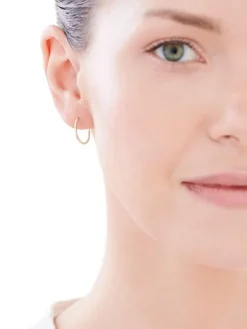 Złote kolczyki szarnir - koła, 15 mm