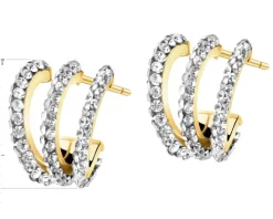 Złote kolczyki, szkło szlifowane