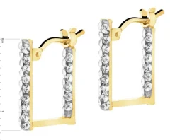 Złote kolczyki, szkło szlifowane