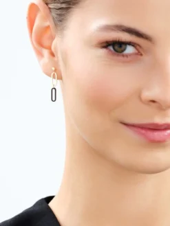 Złote kolczyki z agatami  - paper clip