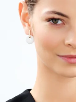 Złote kolczyki z agatami i cyrkoniami