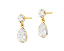 Złote kolczyki z cyrkoniami