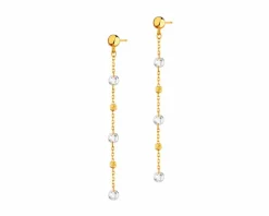 Złote kolczyki z cyrkoniami - kulki