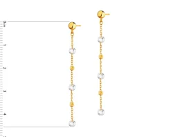 Złote kolczyki z cyrkoniami - kulki