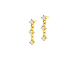 Złote kolczyki z cyrkoniami