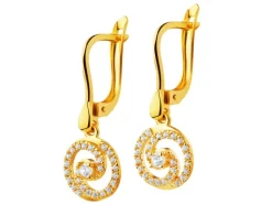 Złote kolczyki z cyrkoniami