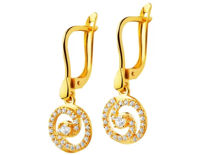 Złote kolczyki z cyrkoniami