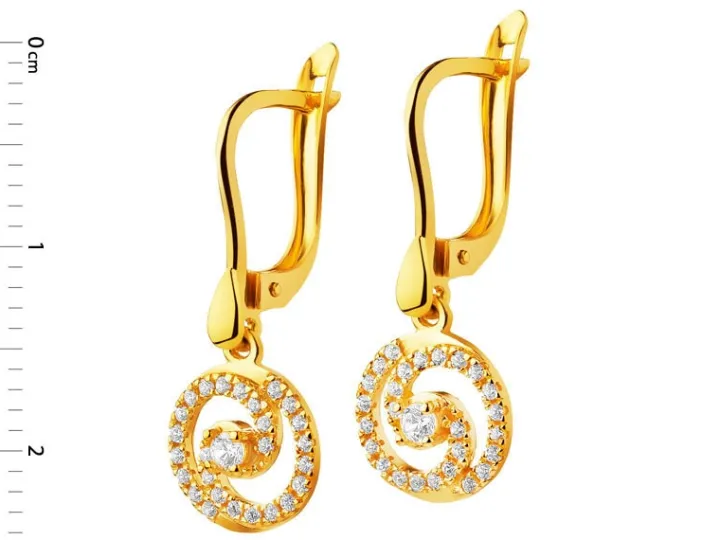 Złote kolczyki z cyrkoniami