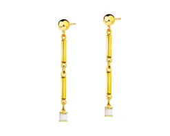 Złote kolczyki z cyrkoniami