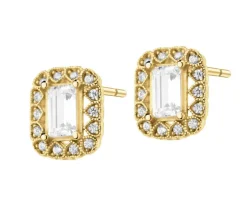 Złote kolczyki z cyrkoniami