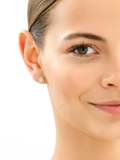 Złote kolczyki z cyrkoniami