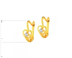 Złote kolczyki z cyrkoniami - serca