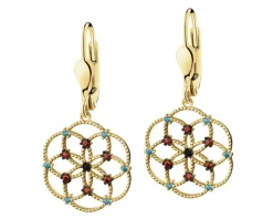 Złote kolczyki z cyrkoniami - rozety