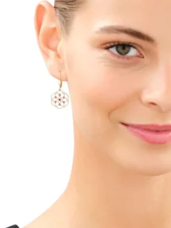 Złote kolczyki z cyrkoniami - rozety