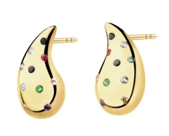 Złote kolczyki z cyrkoniami - łezki