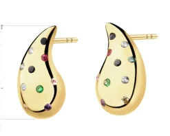 Złote kolczyki z cyrkoniami - łezki