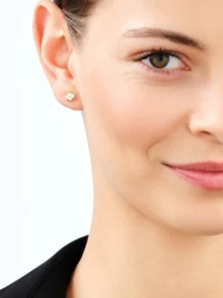 Złote kolczyki z cyrkoniami - motyle