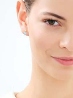 Złote kolczyki z cyrkoniami - serca