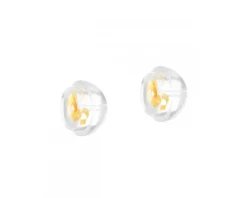 Złote kolczyki z cyrkoniami - kwiaty