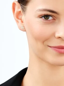 Złote kolczyki z cyrkoniami - nieskończoności