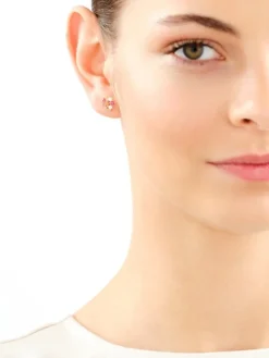 Złote kolczyki z cyrkoniami - serca