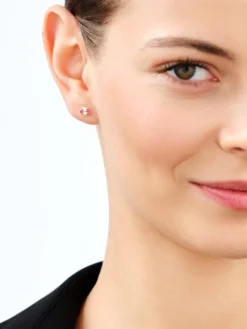 Złote kolczyki z cyrkoniami - motyle