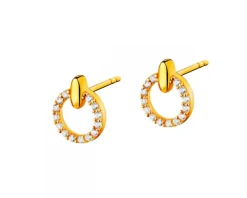 Złote kolczyki z cyrkoniami