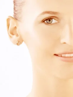 Złote kolczyki z cyrkoniami