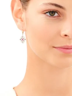 Złote kolczyki z cyrkoniami - rozety