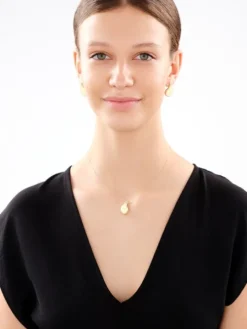 Złote kolczyki z cyrkoniami - łezki