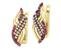 Złote kolczyki z cyrkoniami