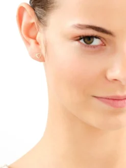 Złote kolczyki z cyrkoniami - serca