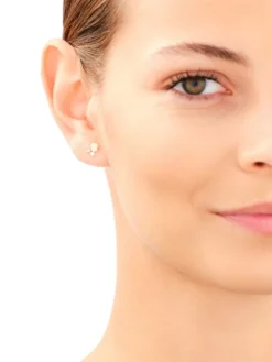 Złote kolczyki z cyrkoniami - muszle, rozgwiazdy