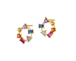 Złote kolczyki z cyrkoniami