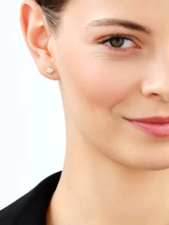 Złote kolczyki z cyrkoniami - motyle