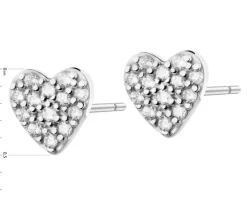 Złote kolczyki z cyrkoniami - serca
