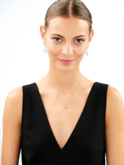 Złote kolczyki z cyrkoniami - rozety