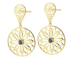 Złote kolczyki z cyrkoniami - rozety