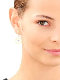 Złote kolczyki z cyrkoniami - rozety