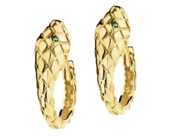 Złote kolczyki z cyrkoniami - węże