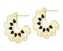 Złote kolczyki z emalią