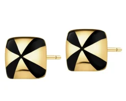 Złote kolczyki z emalią